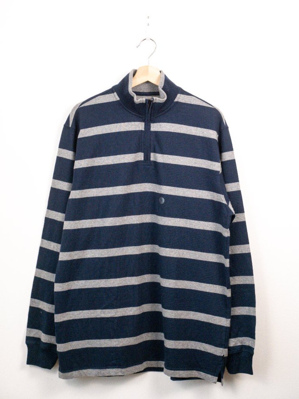 Chaps NWT Mens Striped Quarter Zip Pullover Sweater XL